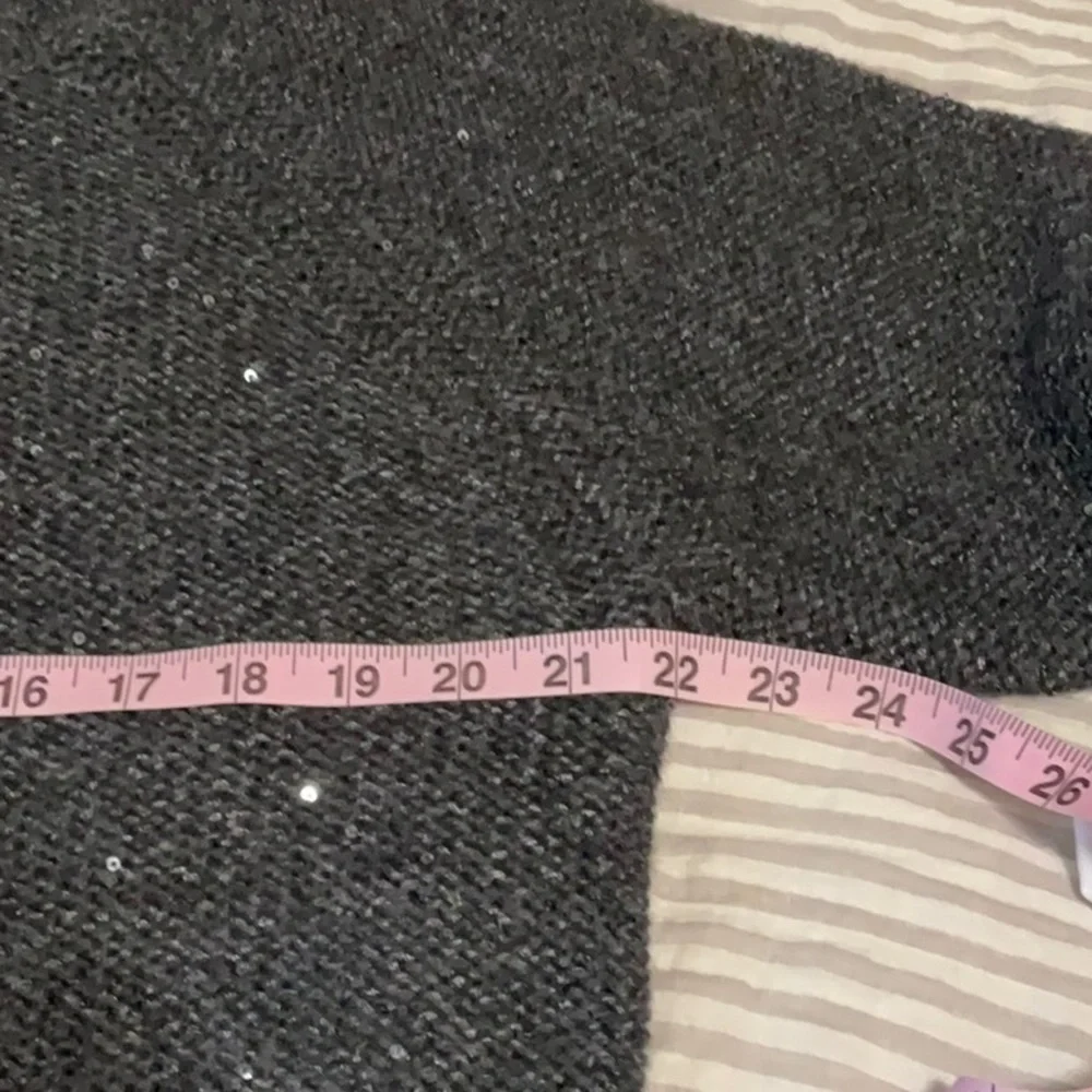 Talbots Gray crew Neck 3/4 sleeve Sweater XL - Picture 5 of 7